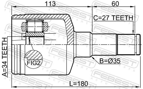 Przegub homokinetyczny wewnętrzny przedni lewy Chevrolet Epica II sedana (V250) (2006 - 2011) cena, od 40,19 USD