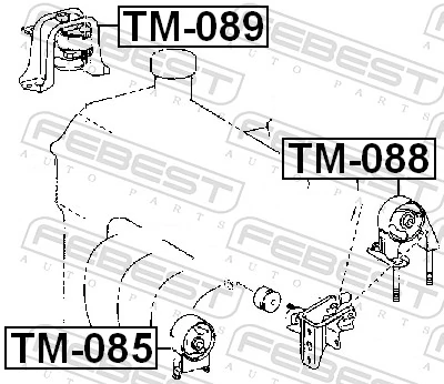 Poduszka (podpora) silnika tylna Toyota Yaris hatchback (P10) (1999 - 2005) cena, od 46,54 USD