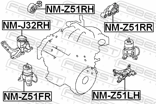 Poduszka (podpora) silnika przednia do Nissan Murano  Z51