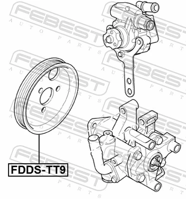 FDDSTT9 Febest Koło pasowe pompy wspomagania hydraulicznego