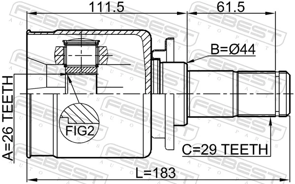 Przegub homokinetyczny przedni wewnętrzny Land Rover Discovery III SUV (LR3) (2004 - 2009) cena, od 57,32 USD