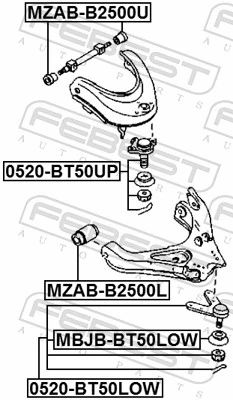 MZABB2500L Febest Silentblock przedniego wahacza dolnego