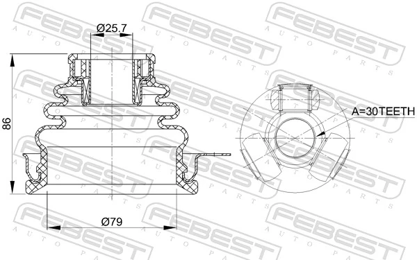 Przegub homokinetyczny wewnętrzny trójramienny Renault Laguna 2 BG0, BG1
