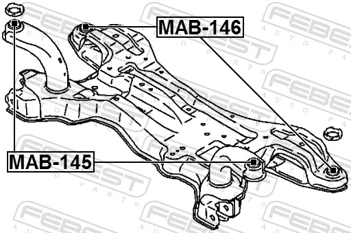 MAB145 Febest Tuleja (poduszka) przedniej belki