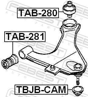 TAB280 Febest Silentblock przedniego wahacza dolnego