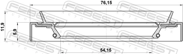 95HDS56760612X Febest Uszczelniacz półosi mostu przedniego