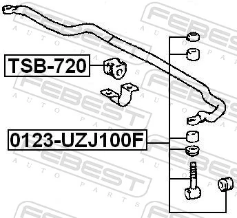 Do koszyka Łącznik stabilizatora przedniego Toyota Land Cruiser 100 J10