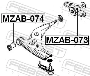 MZAB073 Febest Silentblock przedniego wahacza dolnego