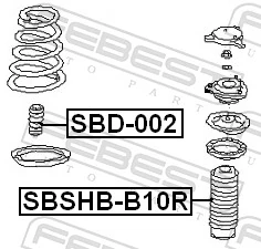 Odbój amortyzatora tylnego + osłona Subaru Forester I SUV (S10, SF) (1997 - 2002) cena, od 14,46 USD
