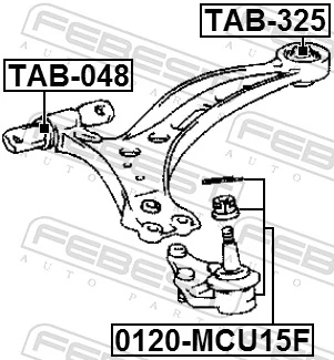 TAB048 Febest Silentblock przedniego wahacza dolnego
