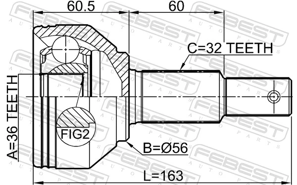 Przegub homokinetyczny przedni zewnętrzny do Nissan Murano  Z52