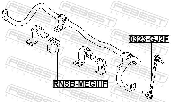Do koszyka Tuleja stabilizatora przedniego Renault Megane III KZ0, KZ1