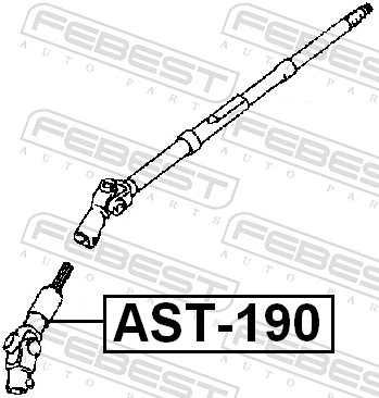 AST190 Febest Wał Cardana kolumny kierowniczej dolny