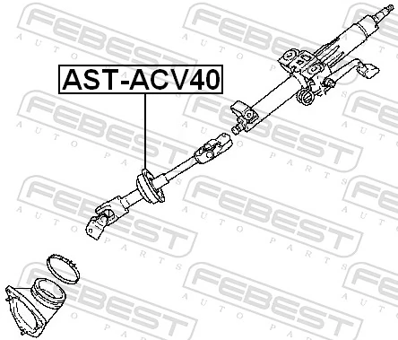 ASTACV40 Febest Wał kolumny kierowniczej dolny
