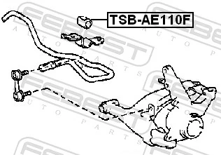 Do koszyka Tuleja stabilizatora przedniego Toyota Corolla  E11