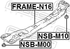 NSBM10 Febest Tuleja przedniej belki podłużnej silnika