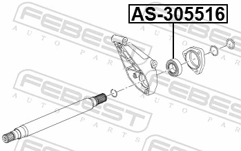 AS305516 Febest Łożysko podwieszane półosi przedniej