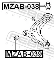  Silentblock przedniego wahacza dolnego Mazda MPV 2