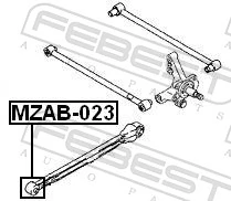 MZAB023 Febest Silentblock tylnego wahacza podłużnego przedni