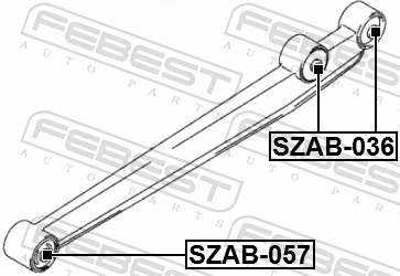 SZAB036 Febest Silentblock tylnego wahacza podłużnego tyłny