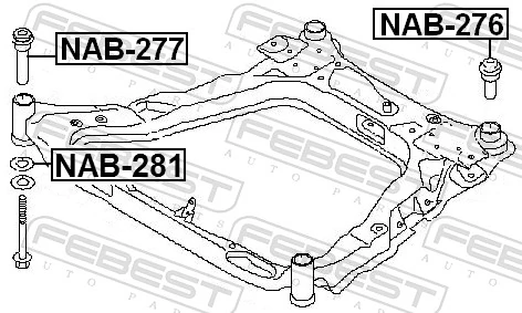 NAB276 Febest Tuleja (poduszka) przedniej belki