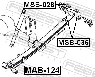 MAB124 Febest Silentblock przedni resoru tylnego