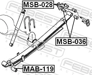 MAB119 Febest Silentblock przedni resoru tylnego