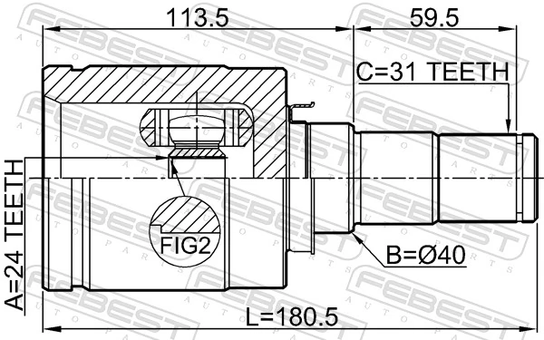 Przegub homokinetyczny wewnętrzny przedni lewy Mazda CX-5 I SUV (KE, GH) (2011 - 2017) cena, od 43,63 USD
