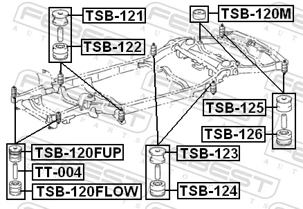 TSB120FUP Febest Poduszka ramy (mocowania nadwozia)