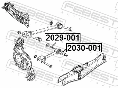 2030001 Febest Śruba mocowania wahacza tylnego dolnego wewnętrzna