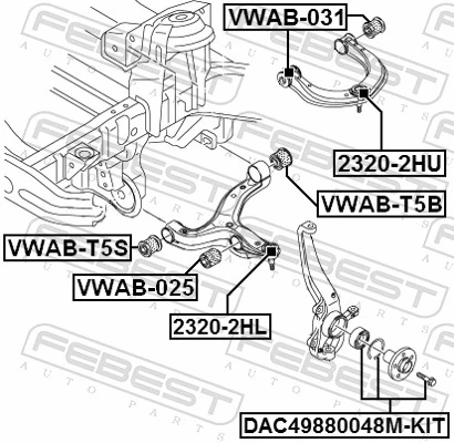 Sworzeń wahacza górny do Volkswagen AMAROK  2HA, 2HB, S1B, S6B, S7A, S7B