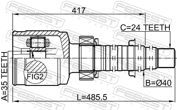 Przegub homokinetyczny przedni wewnętrzny do Toyota Avalon  GSX30
