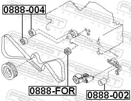 Rolka prowadząca kierunkowa paska rozrządu do Subaru Forester I S10, SF