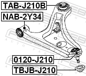 Sworzeń wahacza dolny Daihatsu Terios II