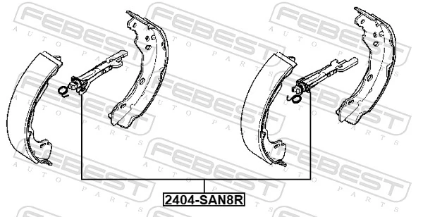 2404SAN8R Febest Samoregulator szczęk hamulcowych (zestaw naprawczy)