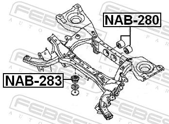 NAB280 Febest Silentblock tylnej belki