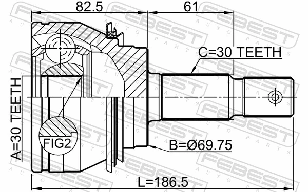 Do koszyka Przegub homokinetyczny przedni zewnętrzny Toyota Land Cruiser  J12