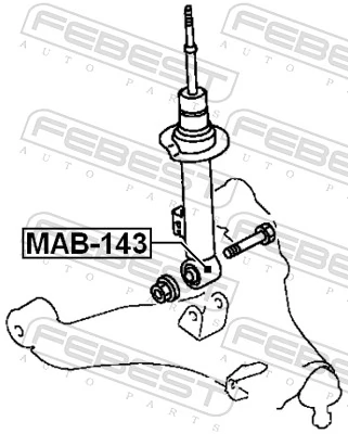 MAB143 Febest Silentblock amortyzatora przedniego