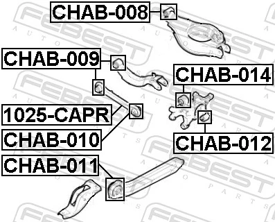CHAB012 Febest Silentblock czopu tylnego