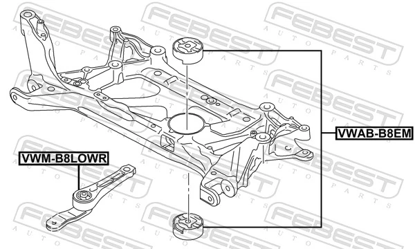 Tuleja (poduszka) przedniej belki  Volkswagen Golf VIII hatchback (CD1, DA1) (2019 - 2026) cena, od 31,20 USD