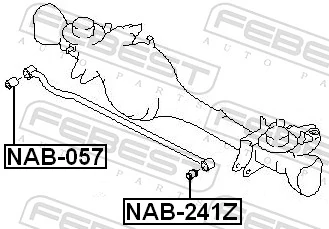 NAB241Z Febest Silentblock drążka reakcyjnego tylnego