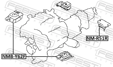 Poduszka (podpora) silnika przednia Nissan Patrol Y62