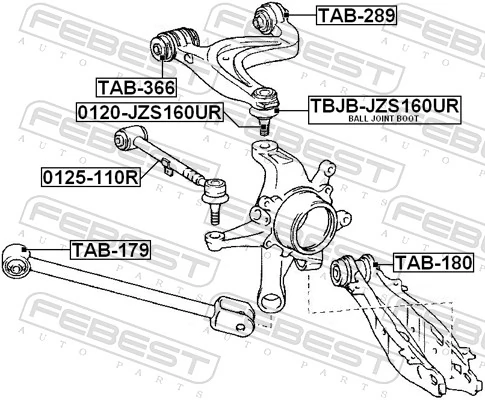 TAB179 Febest Drążek podłużny zawieszenia tylnego