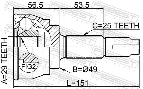Do koszyka 392111FA0B Nissan/Infiniti Przegub homokinetyczny przedni zewnętrzny