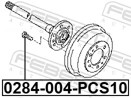 0284004PCS10 Febest Śruba piasty