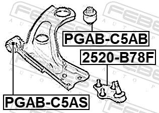  Silentblock przedniego wahacza dolnego Peugeot 5008 2