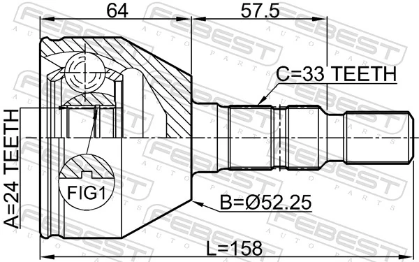 1603274 General Motors Przegub homokinetyczny przedni zewnętrzny