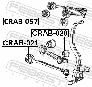 CRAB021 Febest Silentblock przedniego wahacza dolnego