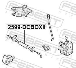 2599DCBOXII Febest Linka (cięgno) otwierania zamka drzwi przednich prawych