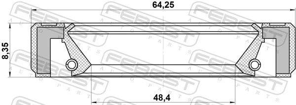 95GBY50640808R Febest Uszczelniacz półosi lewej mostu przedniego